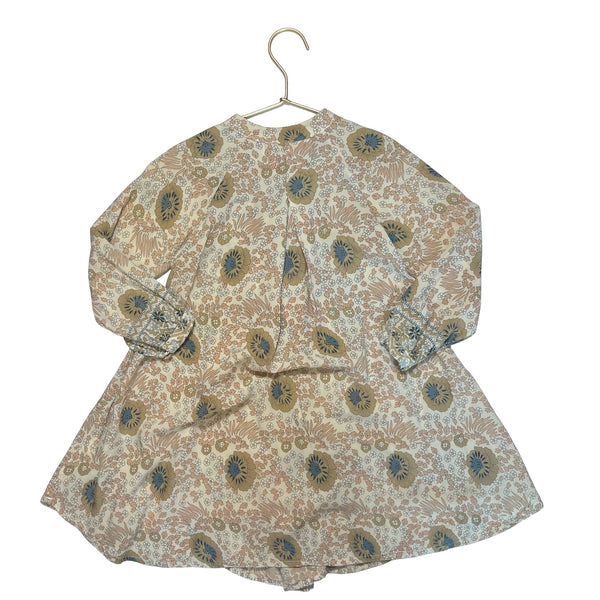 Natalie Martin Ivory, Tan & Blue Floral Dress - Size S - Bounce Mkt