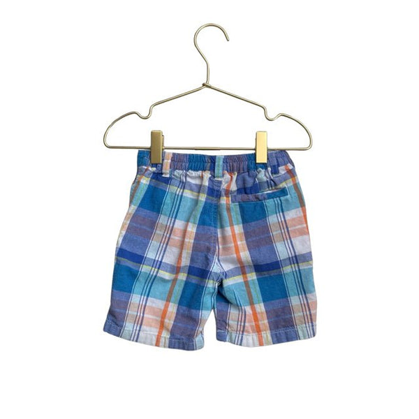 Nautica Blue, Orange & Ivory Plaid Shorts - Size 18 - 24 Months - Bounce Mkt