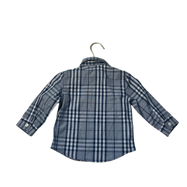 Nautica Navy & White Plaid Button Down with Tags - Size 24 Mo - Bounce Mkt