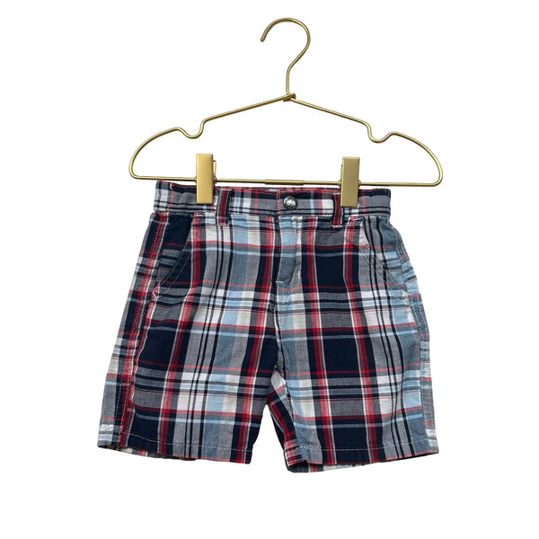 Nautica Navy, White, Red Plaid Shorts - Size 24 Mo - Bounce Mkt