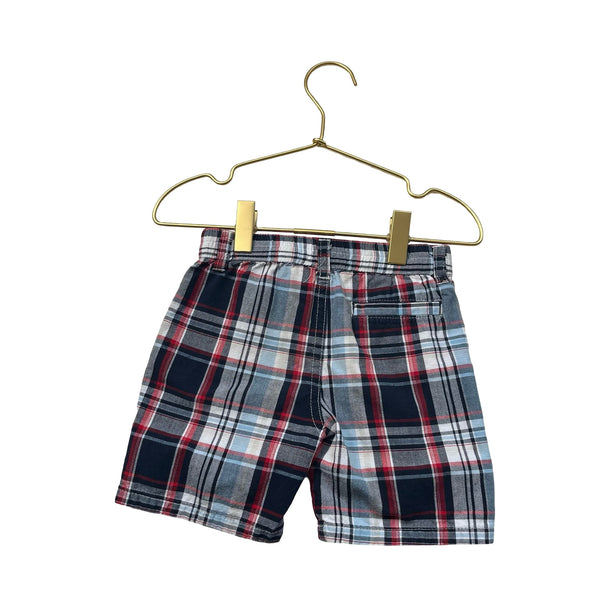 Nautica Navy, White, Red Plaid Shorts - Size 24 Mo - Bounce Mkt