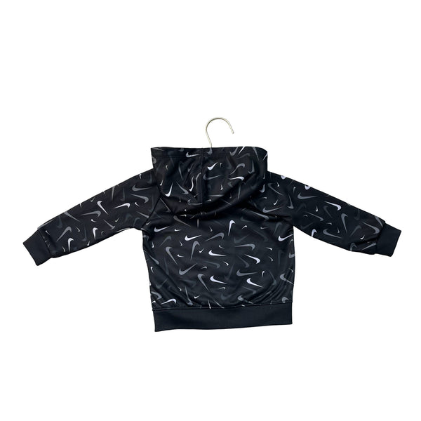 Nike Black Logo Print Athletic Zip - Up Hoodie - Size 18 Mi - Bounce Mkt