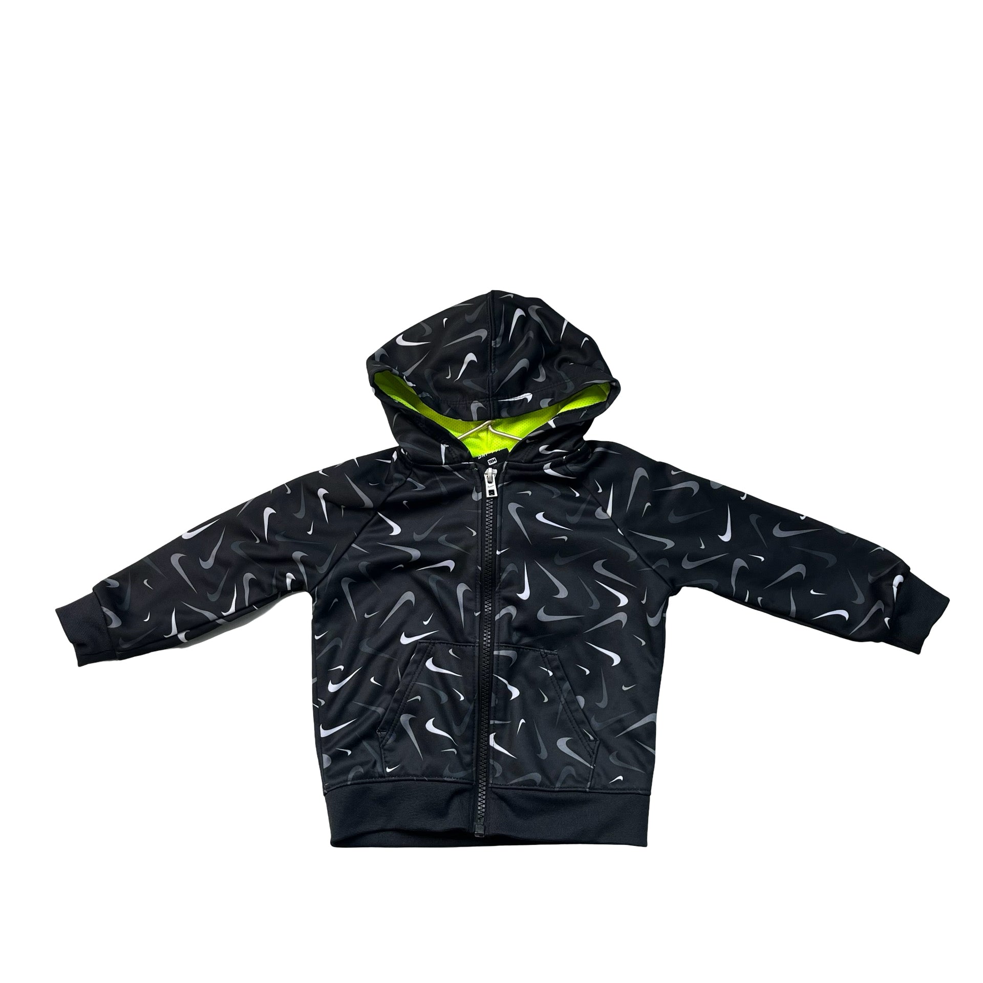 Nike Black Logo Print Athletic Zip - Up Hoodie - Size 18 Mi - Bounce Mkt