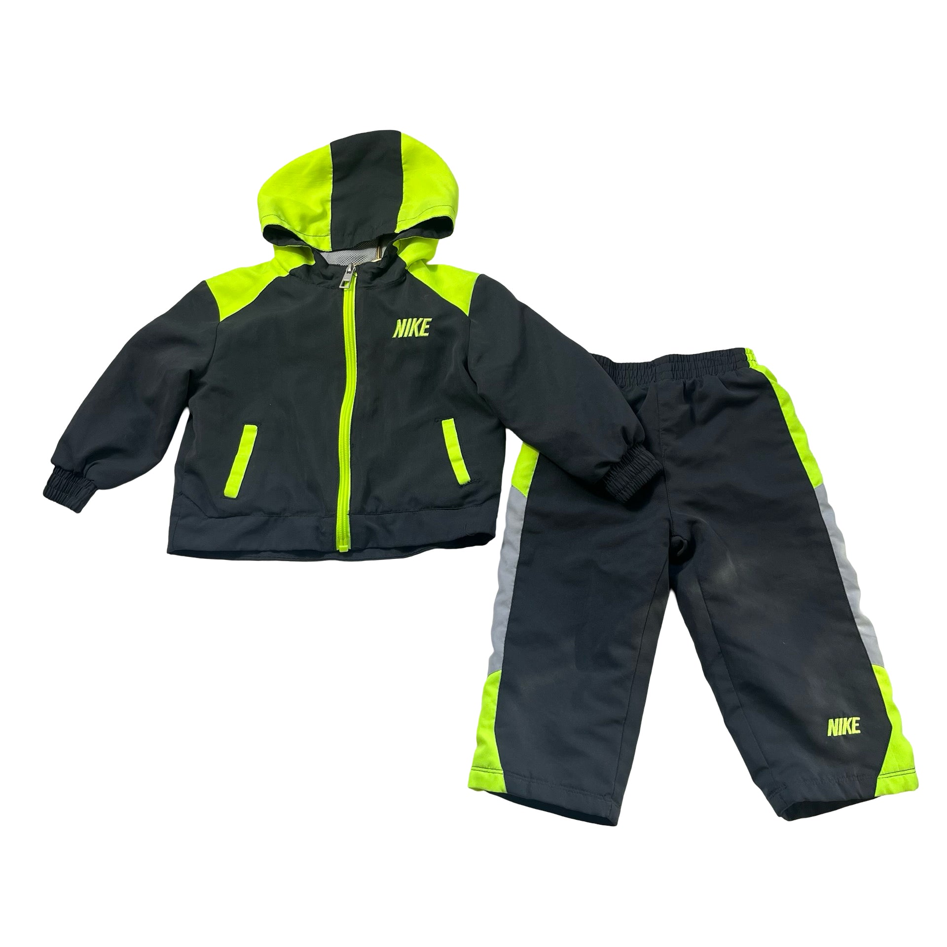 Nike Dark Gray & Neon Green Track Suit Set - Size 18 Mo - Bounce Mkt