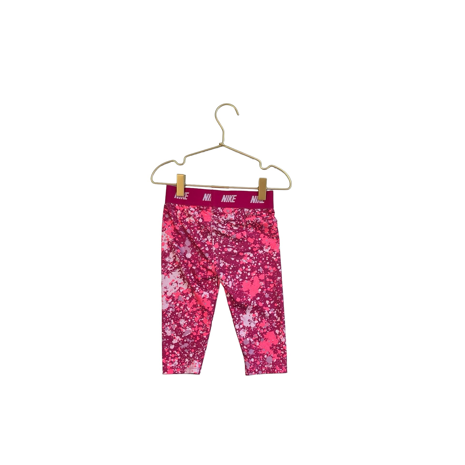 Nike Fushcia, Hot Pink & Pink Splash Paint Cropped Athletic Leggings - Size 4 - Bounce Mkt