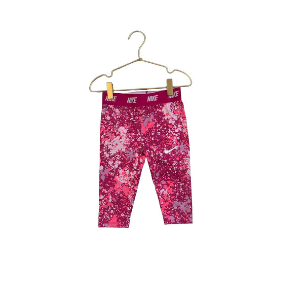 Nike Fushcia, Hot Pink & Pink Splash Paint Cropped Athletic Leggings - Size 4 - Bounce Mkt