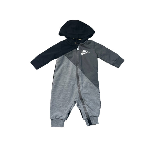 Nike Gray & Black Hooded One Piece - Size 3 Months - Bounce Mkt