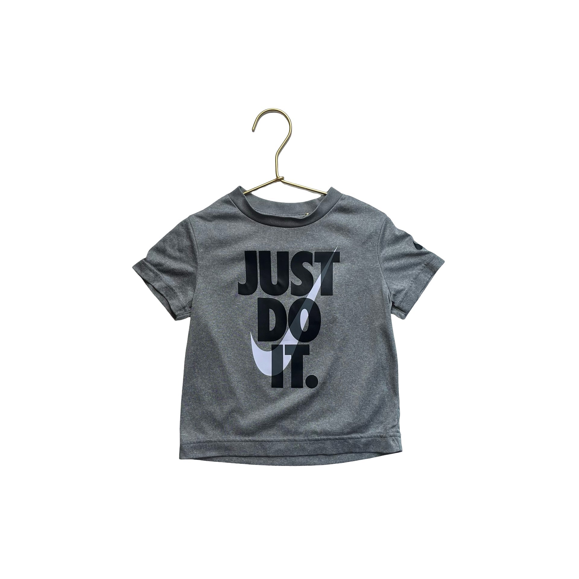 Nike Gray & Black 'Just Do It' Athletic Short Sleeve T-Shirt - Size 3 - Bounce Mkt