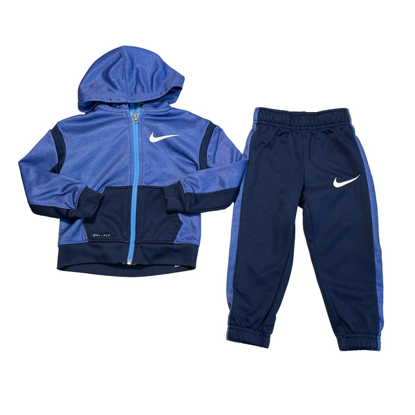 Nike Heather Blue & Navy Joggers & Zip - Up Hoodie Set - Size 2T - Bounce Mkt