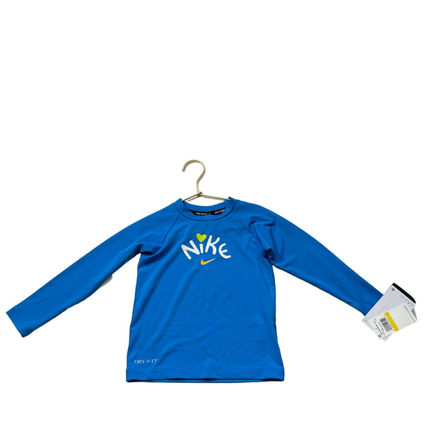 Nike Swim Blue Heart Logo Rashguard with Tags - Size 4 - Bounce Mkt