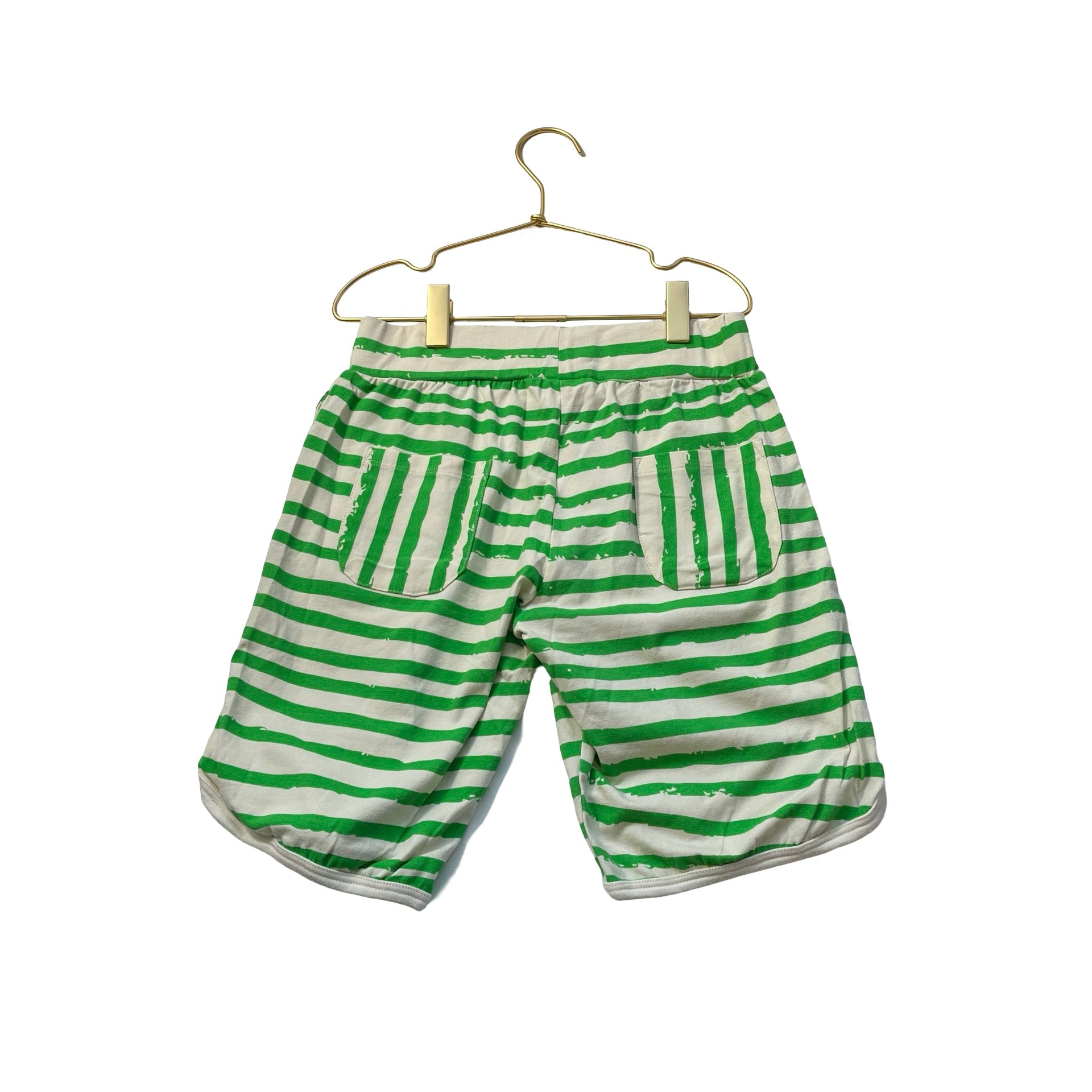 Noe & Zoe Berlin Green & Ivory Striped Shorts - Size 10Y - Bounce Mkt
