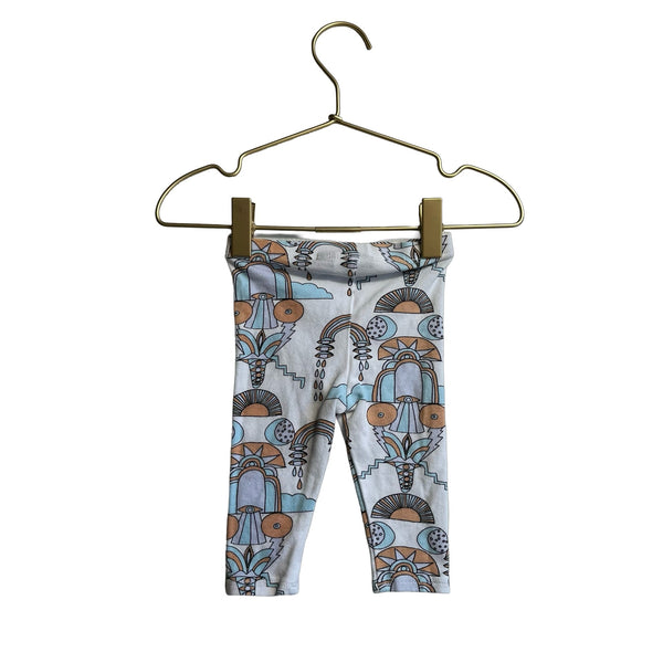 Nooworks White & Pastel Rainbow Print Leggings - Size 6 Mo - Bounce Mkt