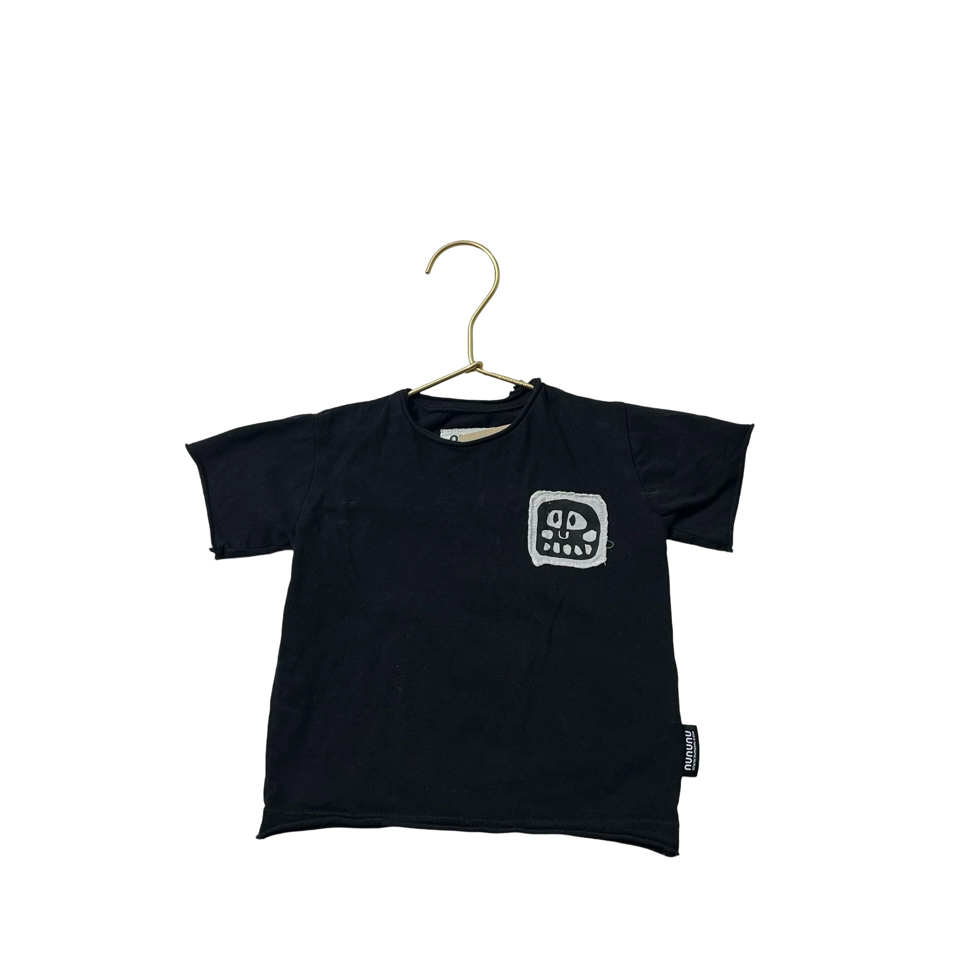 Nununu Black Face Graphic Tee - Size 6 - 12 Mo - Bounce Mkt