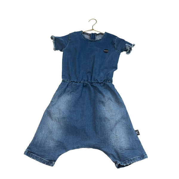 Nununu Blue Denim Short Sleeve Romper - Size 10/11 - Bounce Mkt