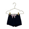 Obaibi Navy & Ivory Polka Dot Bow Shorts - Size 6 Months - Bounce Mkt