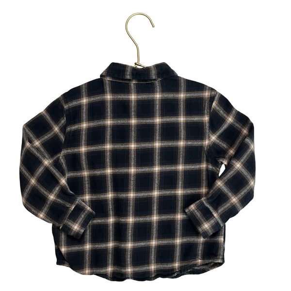 Old Navy Black, Gray, Tan Plaid Flannel - Size 4T - Bounce Mkt