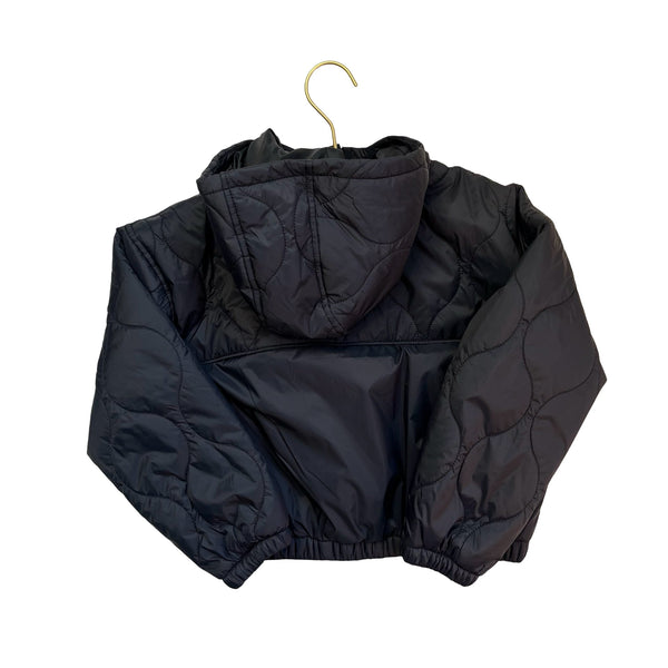 Old Navy Black Quilted Hooded Lightweight Jacket Size M 8