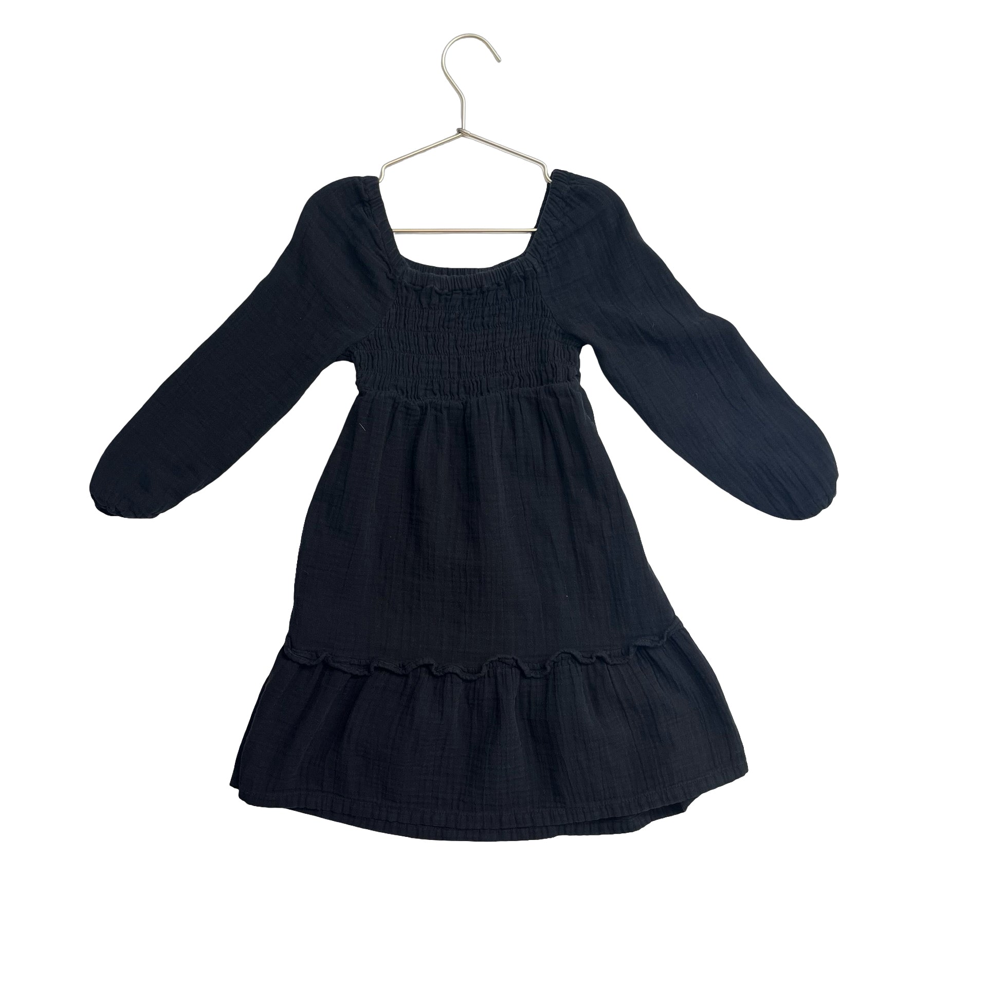 Old Navy Black Smocked Cotton Gauze Dress - Size S 6 - 7 - Bounce Mkt