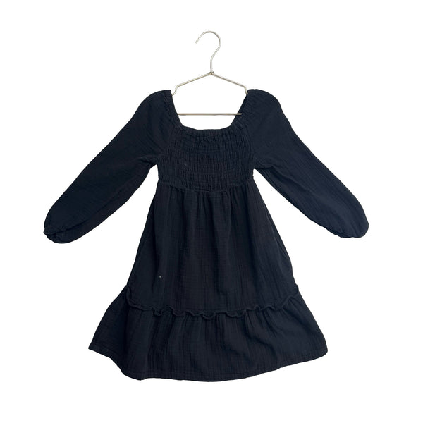 Old Navy Black Smocked Cotton Gauze Dress - Size S 6 - 7 - Bounce Mkt