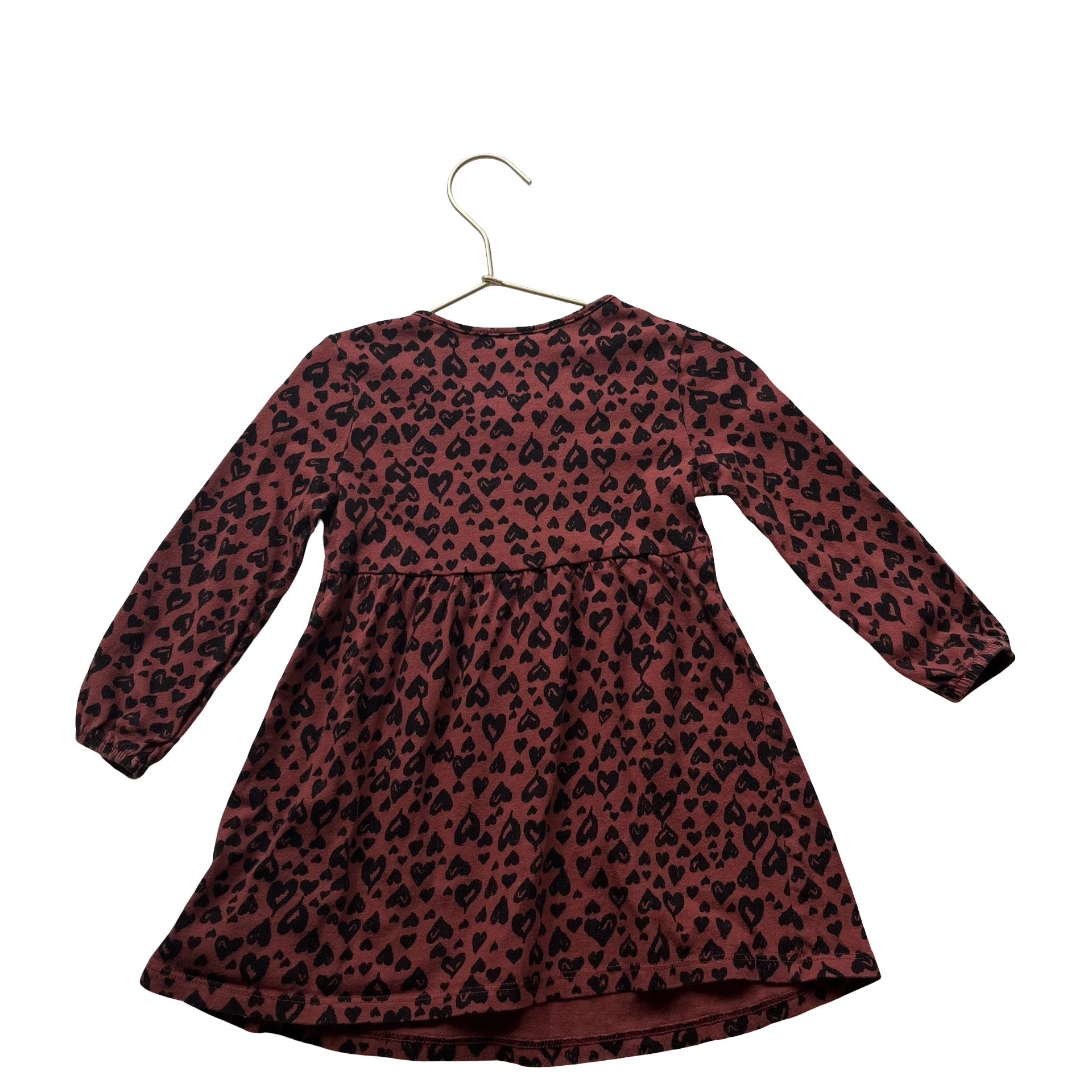 Old Navy Brown & Black Heart Leopard Print Dress - Size 2T - Bounce Mkt