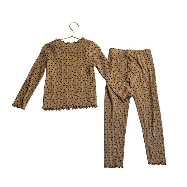 Old Navy Brown Dot Ribbed Leggings & Shirt Set - Size 5T - Bounce Mkt