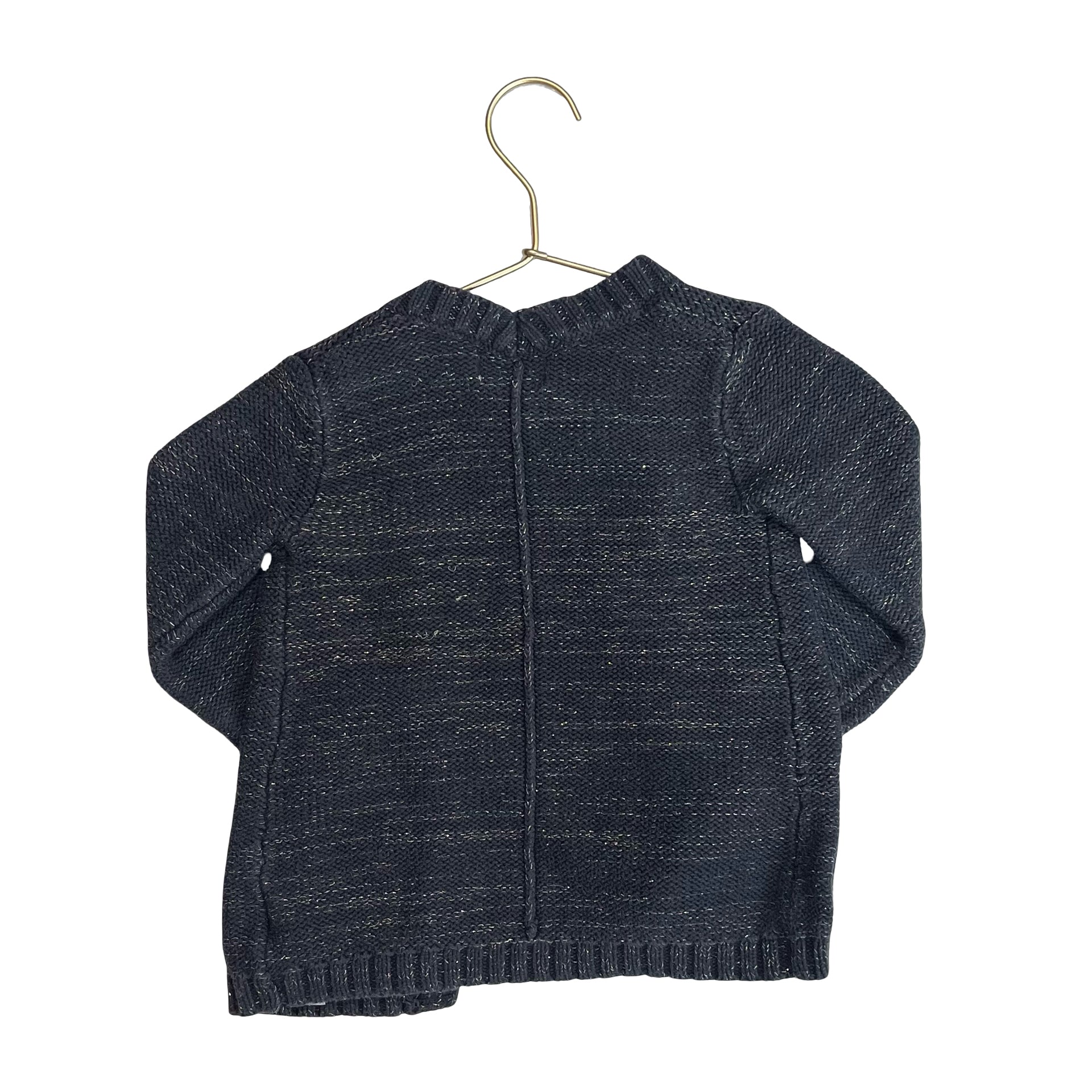 Old Navy Dark Gray & Gold Metallic Open - Front Cardigan - Size 3T - Bounce Mkt
