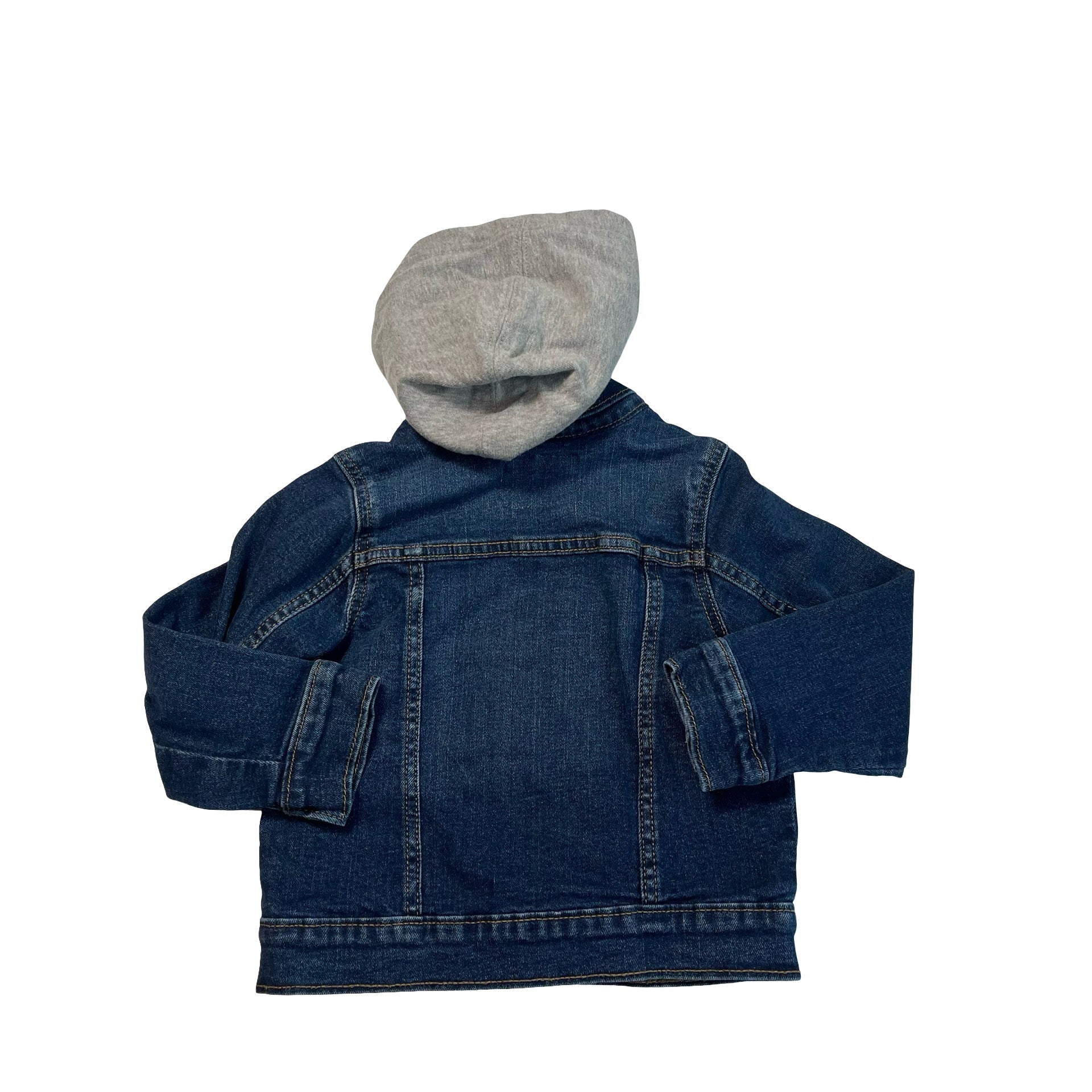 Old Navy Denim Jean Jacket, Gray Sweatshirt Hood - Size 3T - Bounce Mkt