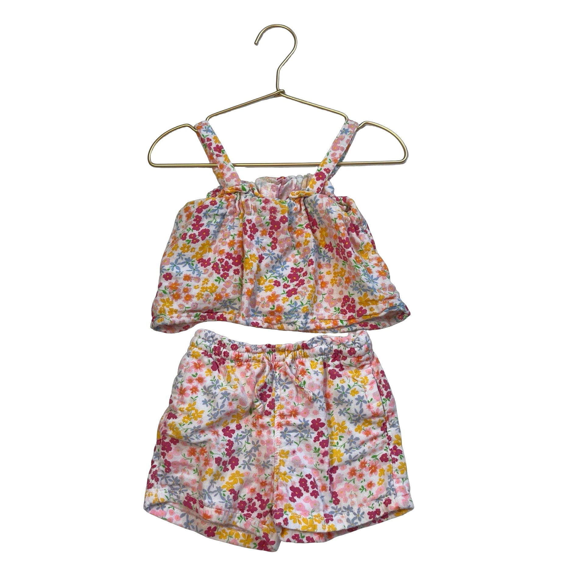 Old Navy Floral Cotton Gauze Shorts & Top Set - Size 18 - 24 Mo - Bounce Mkt
