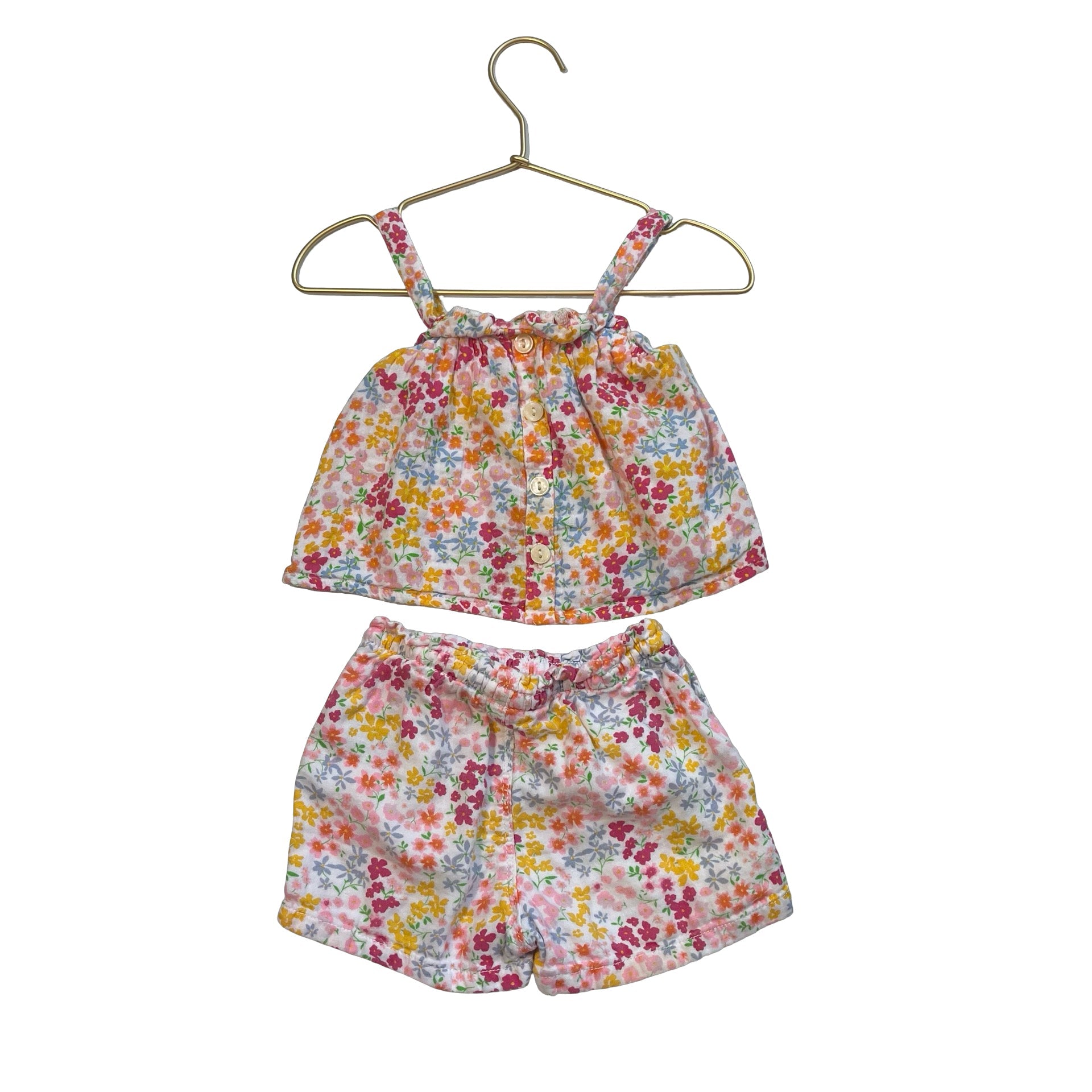 Old Navy Floral Cotton Gauze Shorts & Top Set - Size 18 - 24 Mo - Bounce Mkt
