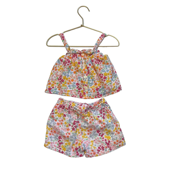 Old Navy Floral Cotton Gauze Shorts & Top Set - Size 18 - 24 Mo - Bounce Mkt
