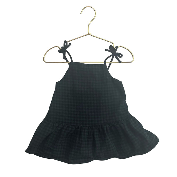 Old Navy Green & Black Check Flannel Velvet Strap Dress - Size 12 - 18 Mo - Bounce Mkt