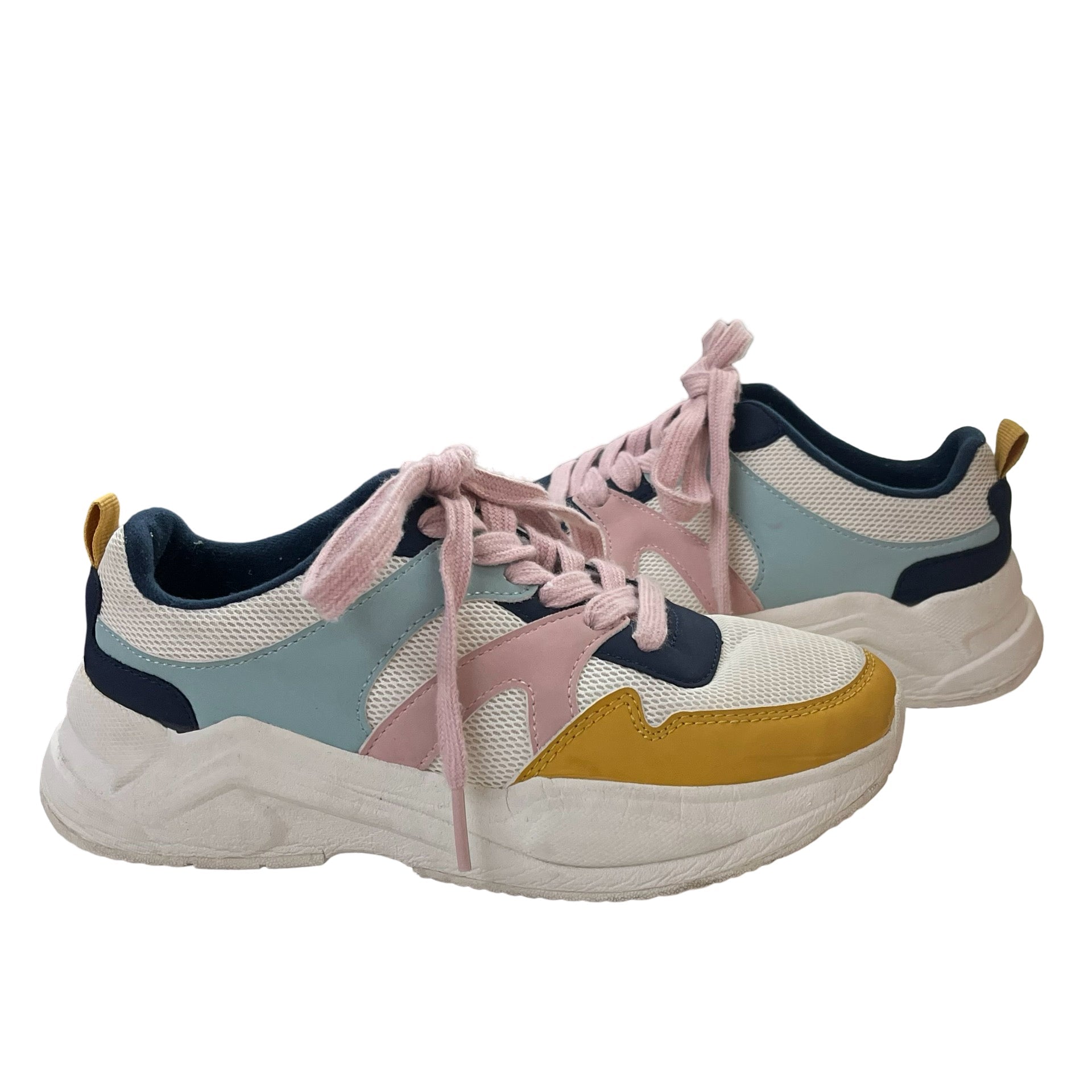Old Navy Ivory, Yellow, Navy & Pink Sneakers - Size 3Y - Bounce Mkt