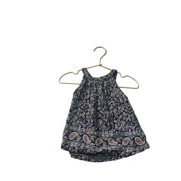 Old Navy Navy, Cream & Red Floral Paisley Sleeveless Blouse - Size 2 - Bounce Mkt