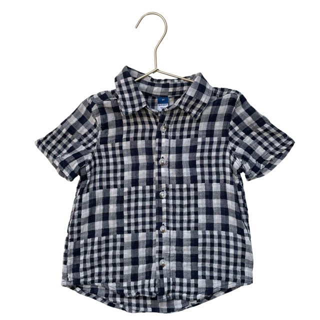 Old Navy Navy Mixed Check Button Down - Size 3T - Bounce Mkt