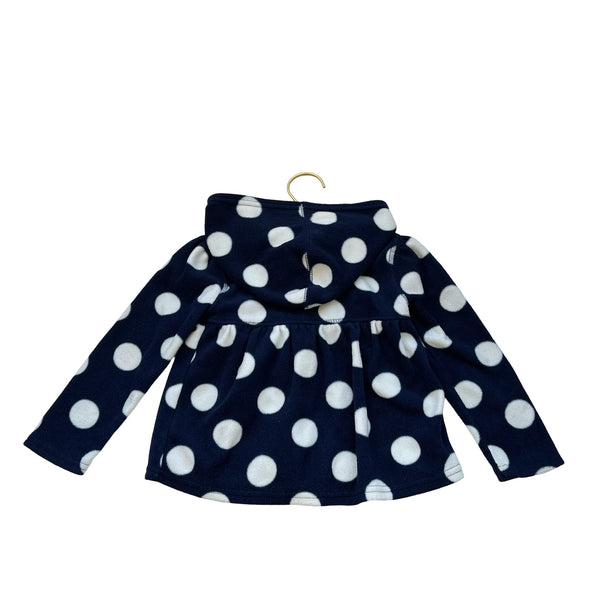 Old Navy Navy & White Dot Hooded Fleece Jacket - Size 3T - Bounce Mkt