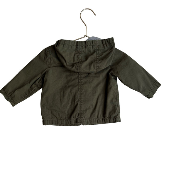 Old Navy Olive Jersey Lined Hooded Field Jacket - Size 6 - 12 Mo - Bounce Mkt