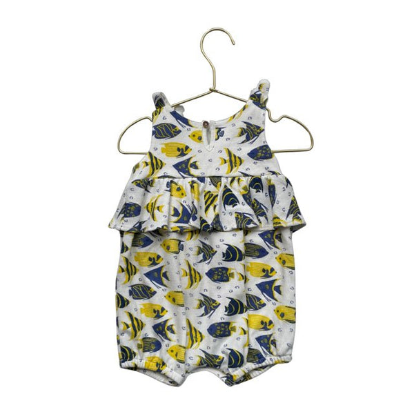 Oliver and Rain Fish Print Romper with Tags - Size 6 Mo - Bounce Mkt