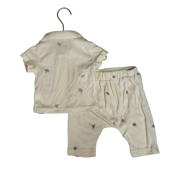 Omami Mini Ivory & Gray Stingray Terry Top & Pant Set - Size 6 - 12 Months - Bounce Mkt