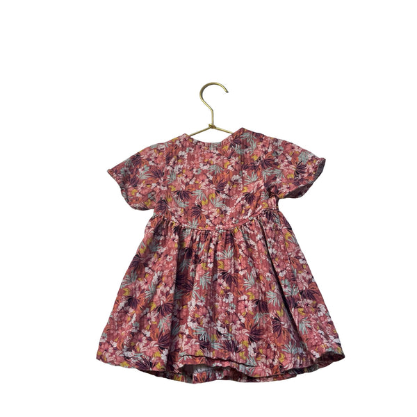 Orchestra Dusty Pink Floral Short Sleeve Dress - Size 12 Months - Bounce Mkt