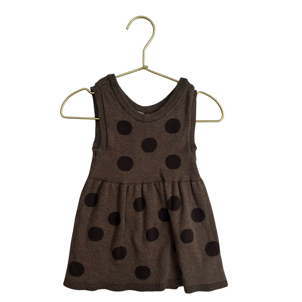 OshKosh Brown Polka Dot Sleeveless Sweater Dress - Size 18 Months - Bounce Mkt