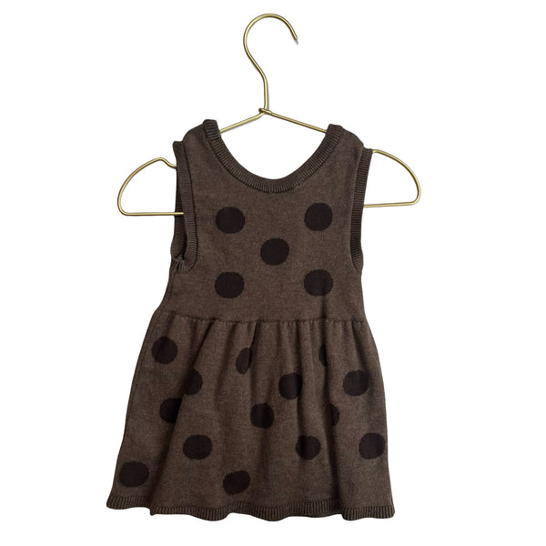 OshKosh Brown Polka Dot Sleeveless Sweater Dress - Size 18 Months - Bounce Mkt