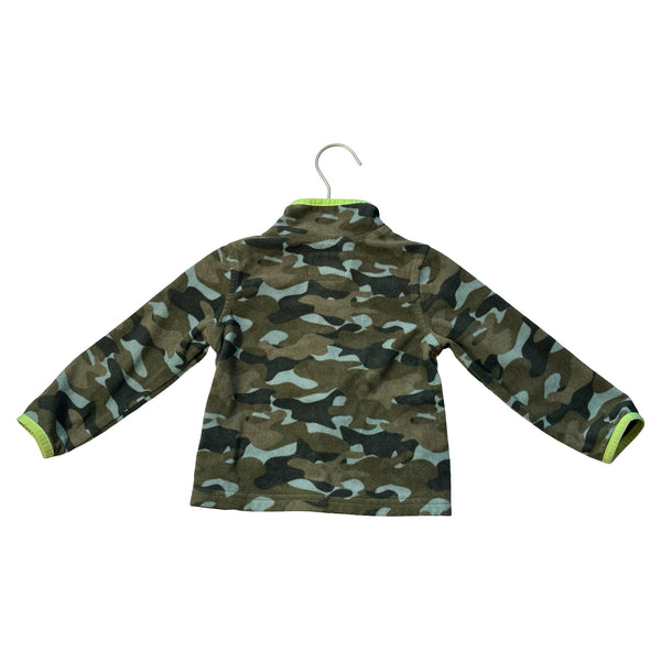 OshKosh Green Camo Fleece Jacket, Neon Trim - Size 2T - Bounce Mkt