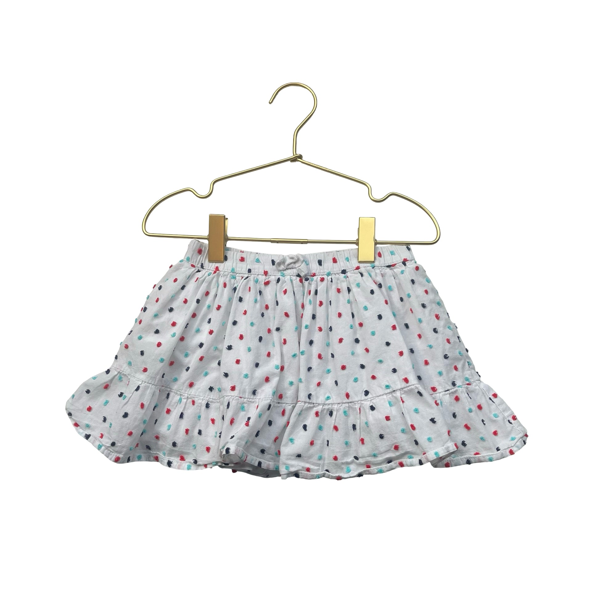 OshKosh Ivory, Teal, Red & Navy Swiss Dot Skirt - Size 4 - Bounce Mkt
