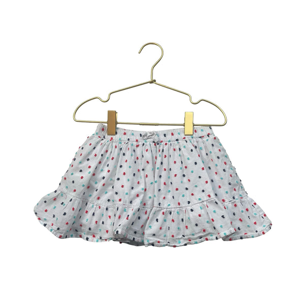 OshKosh Ivory, Teal, Red & Navy Swiss Dot Skirt - Size 4 - Bounce Mkt