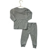 PAIGELAUREN Ribbed Gray Long Sleeve Shirt & Pant Set - Size 12 - 18 Months - Bounce Mkt