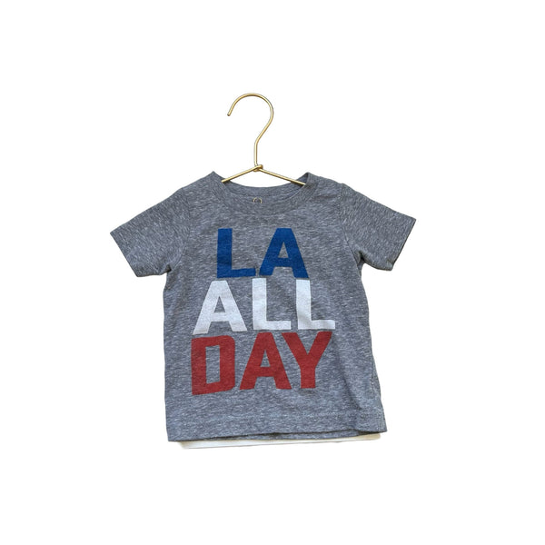 Patrick Gray, Red, White & Blue 'LA ALL DAY' T-Shirt - Size 6 - 12 Months - Bounce Mkt