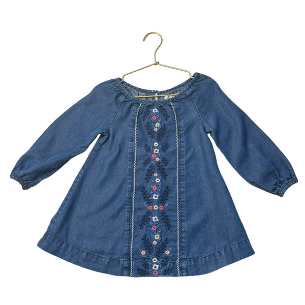 Peek Denim Embroidered Dress - Size 2T - Bounce Mkt