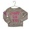 Peek Tan & Pink 'C'est La Vie' Sweatshirt - Size S 4 - 5 - Bounce Mkt