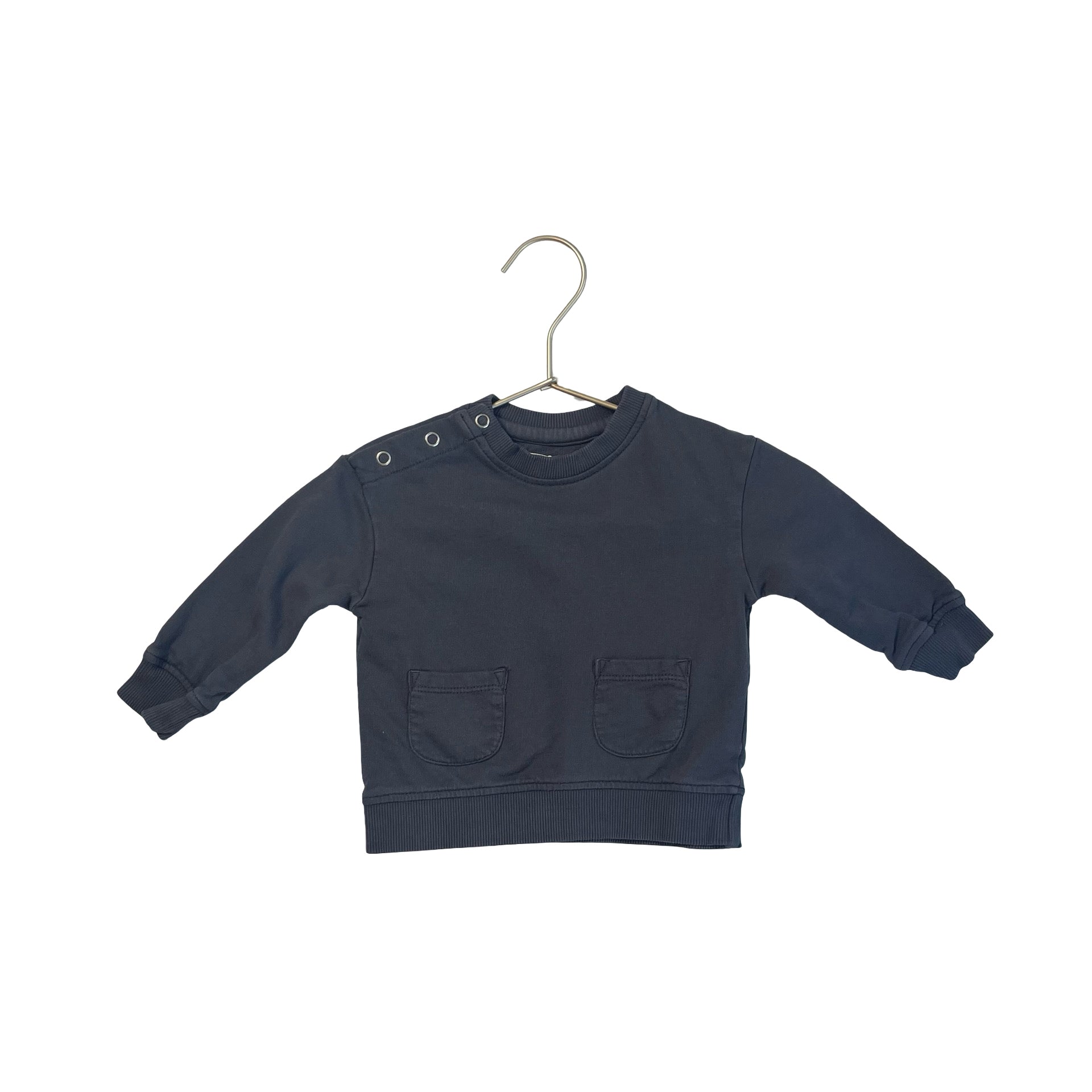 Pehr Dark Gray Pocket Light Sweatshirt - Size 3 - 6 Mo - Bounce Mkt