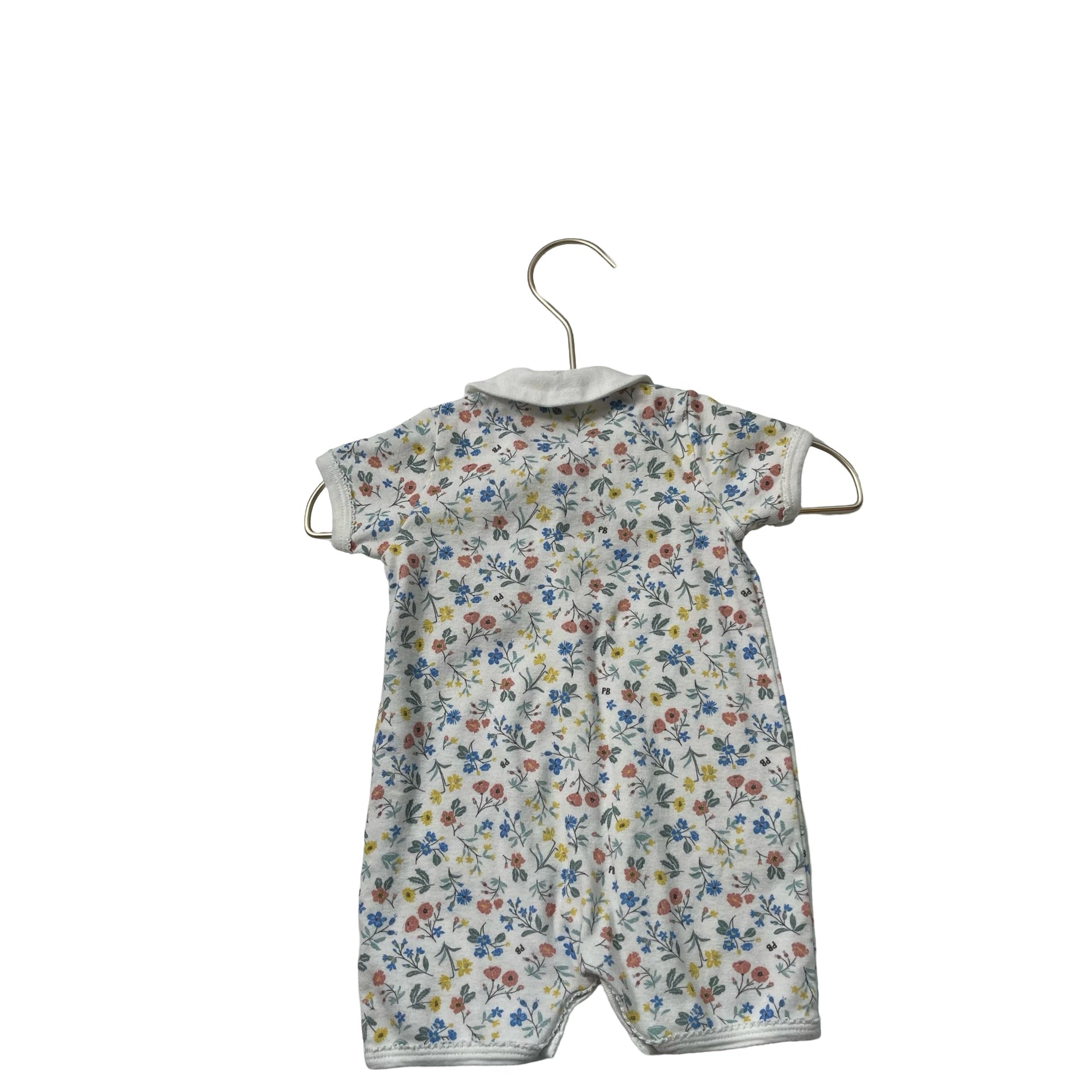 Petit Bateau Ivory Floral Romper - Size 3 Mo - Bounce Mkt